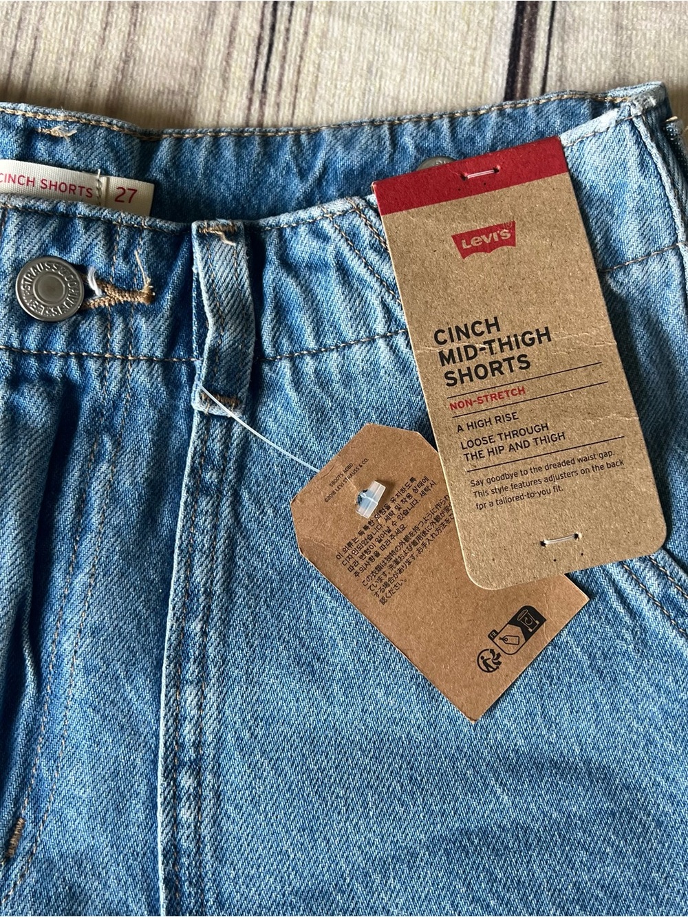 Levi’s Cinch Waist High Rise Utility Denim Shorts - Picture 7 of 11
